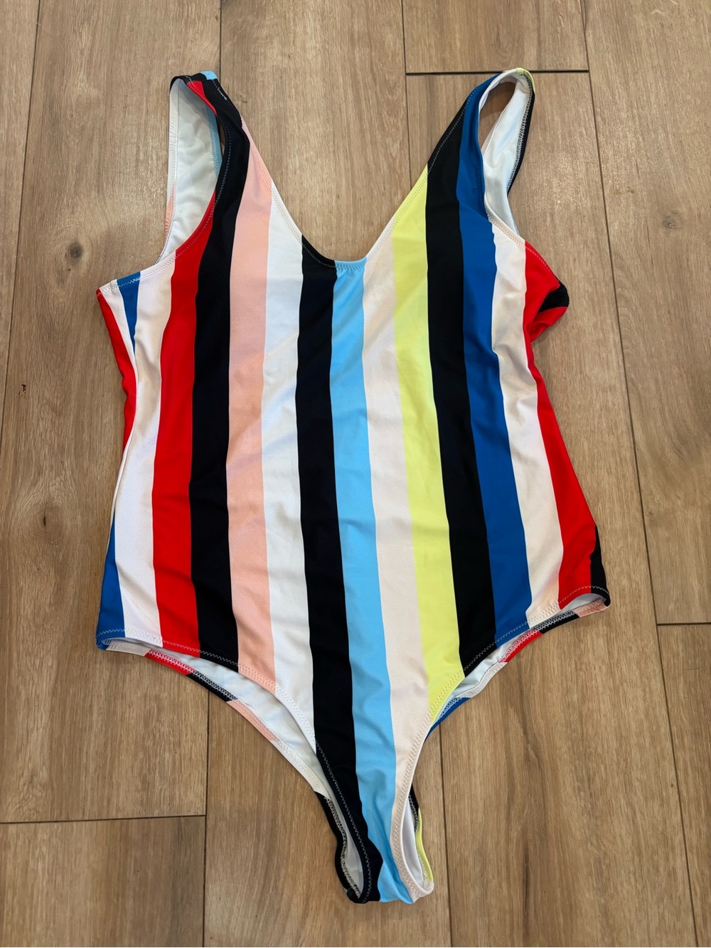 Cupshe Multicolor Stripe Bikini Bottoms - Yellow, Blue, Pink, Black
